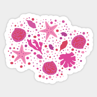 Ocean lover with Our Ocean-Inspired Red and pink Aesthetic, sea coral, sealife, red hues, orange, dark Sticker